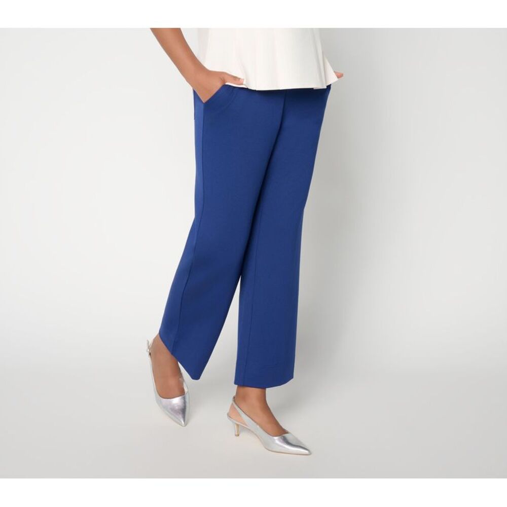 by Stacy London Women's Petite Pants 2XP Wide Leg City Blue